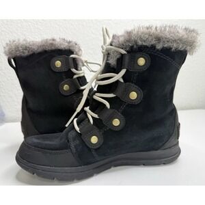 Sorel Joan Explorer III Women's Waterproof Black Suede Size 8